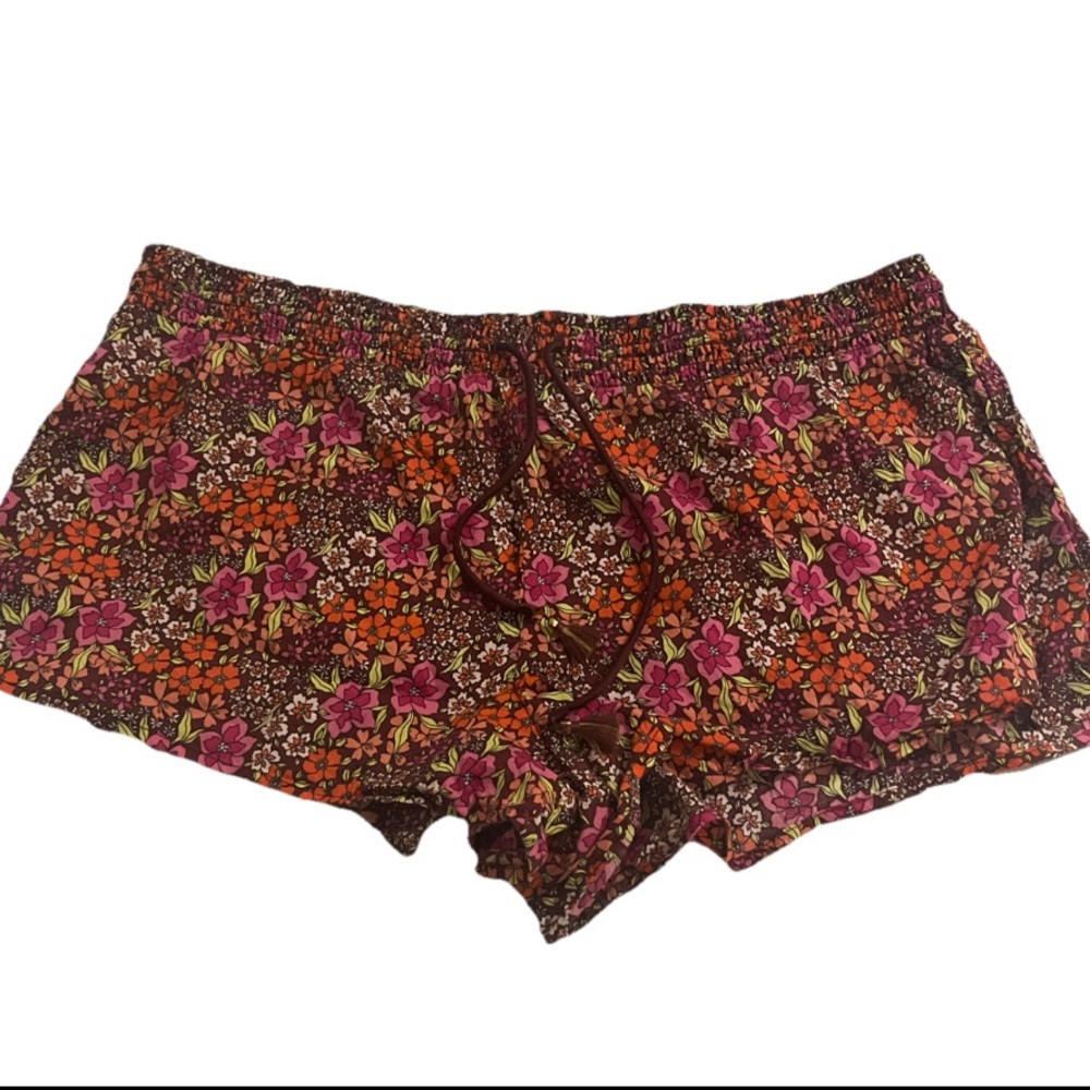 Floral Sleep Short Lounge Victoria’s Secret VS Sexy Drawstring Tassel 70s Boho